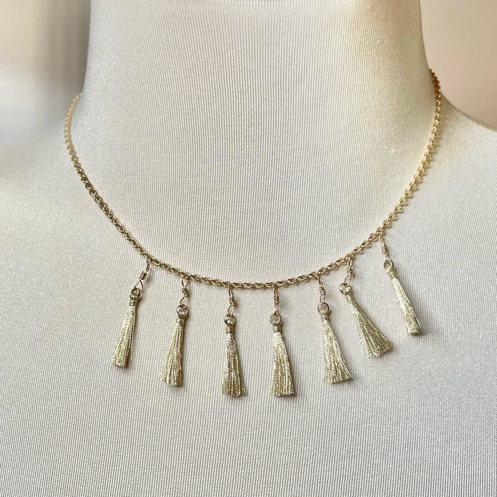 J.Crew Dainty Gold Tassel Necklace